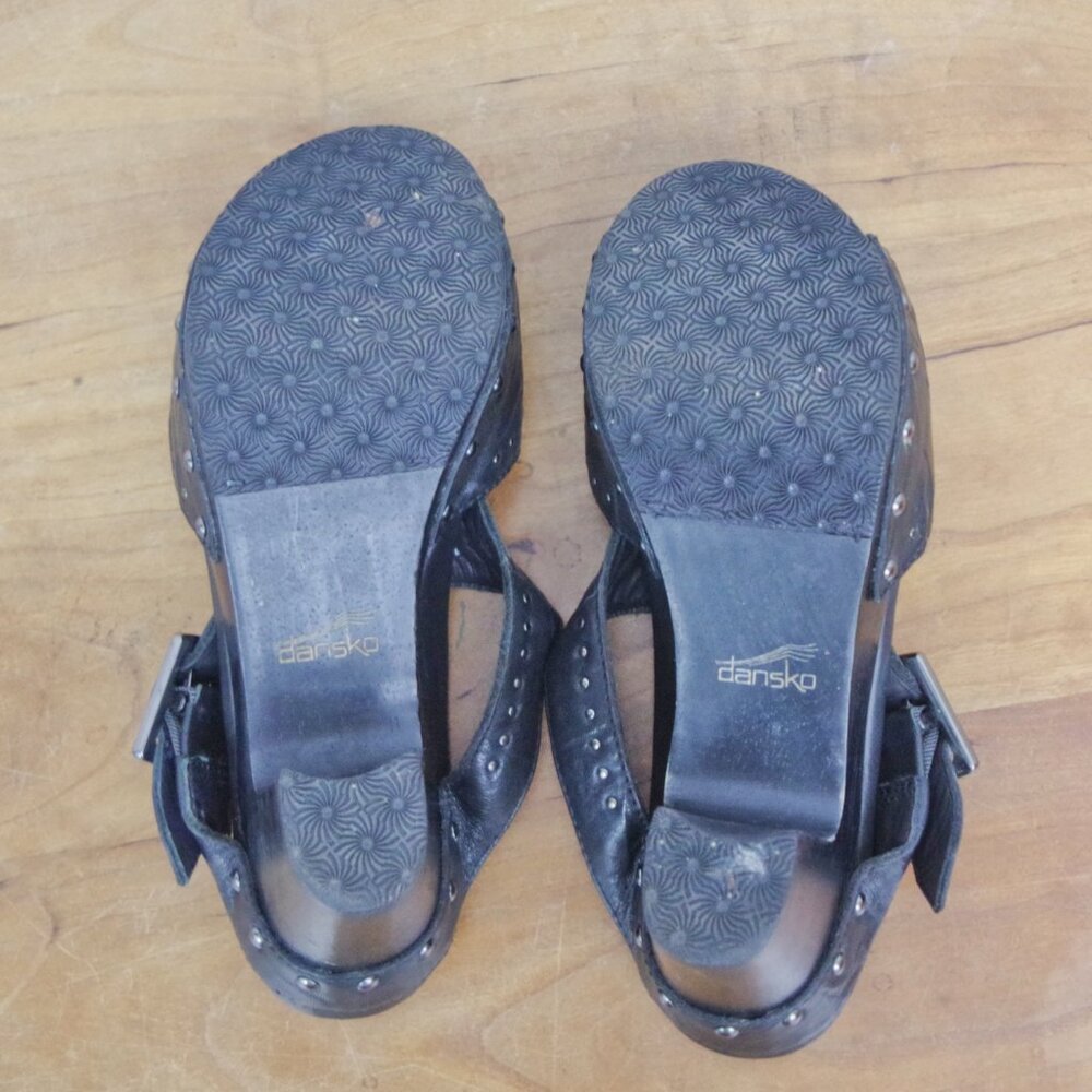 Dansko Ripley Studded Black Leather Mule Clogs EU 37 - Picture 4 of 8